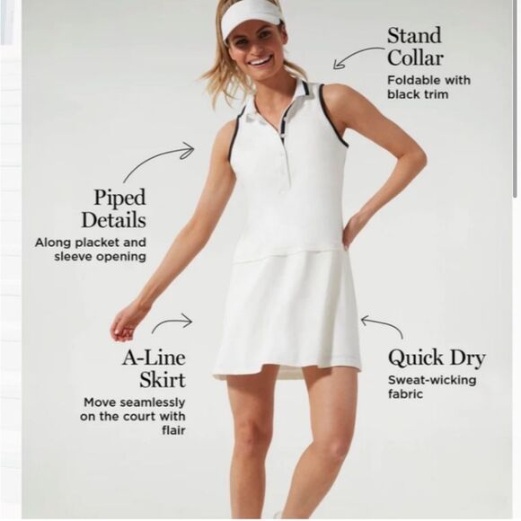 Tuckernuck White and Black Sterling Tennis Dress TNUCK SPORT Size XS - Picture 1 of 7